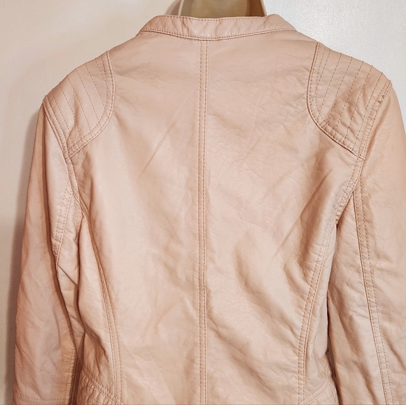 Wet Seal Faux Leather Y2K Moto Jacket Pink X Large - Picture 7 of 13